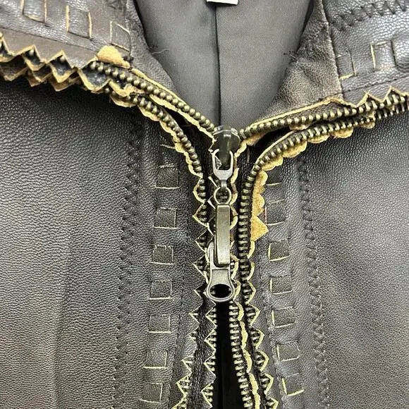 Vintage Mertillo Brown Leather Jacket (L)